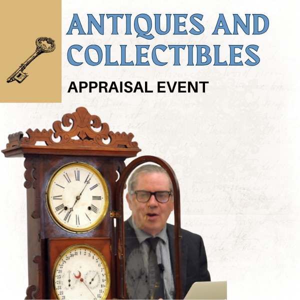 An antiques and collectibles appraisal event featuring author and antiques expert Mark F. Moran of Iola, Wisconsin.