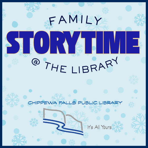 Promotional graphic for "Family Storytime at the Library."